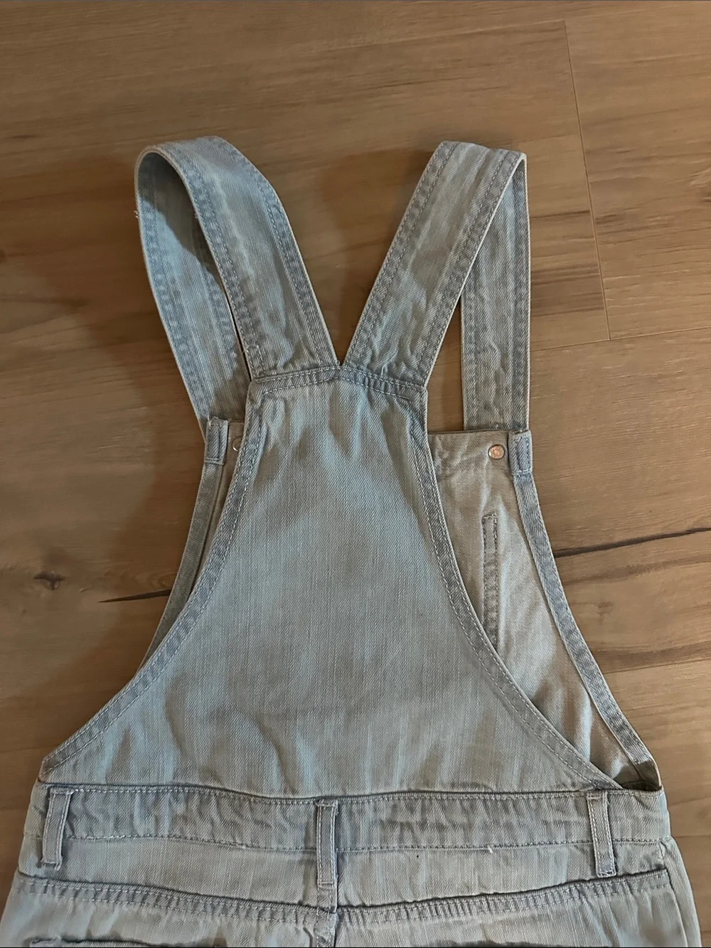 The Children's Place Light Denim Blue Short Overalls Romper